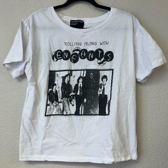 Enfants Riches Deprimes Graphic Print Crew Neck T-Shirt White Size Medium - Picture 2 of 7